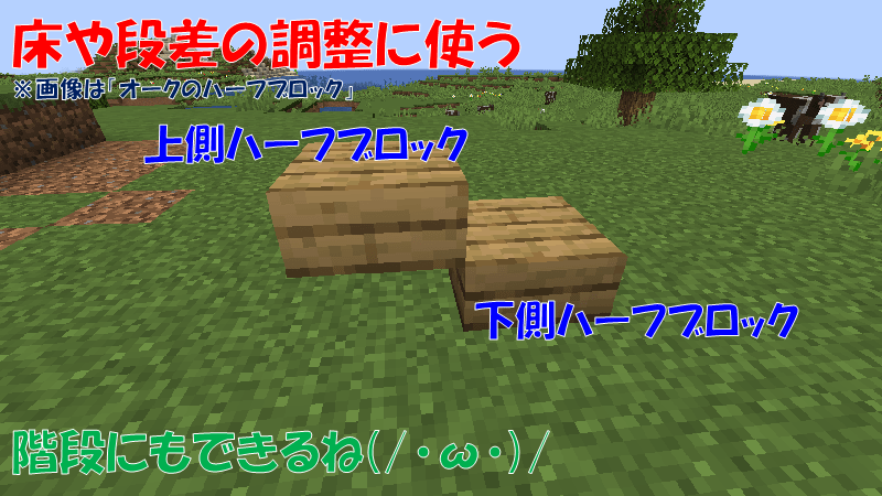 ハーフブロックで床や段差の調整