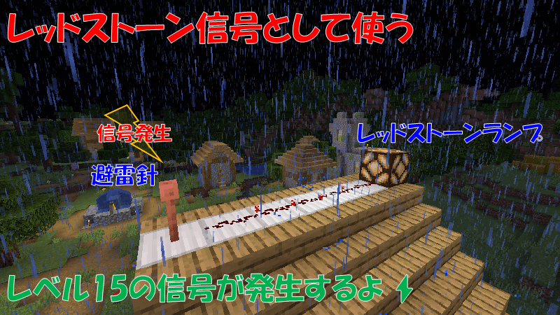 避雷針でレッドストーン信号発生