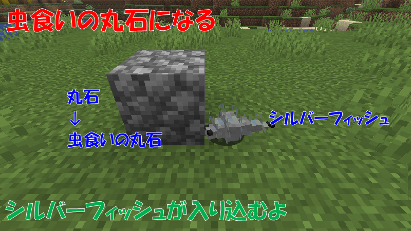 丸石が虫食いの丸石になる