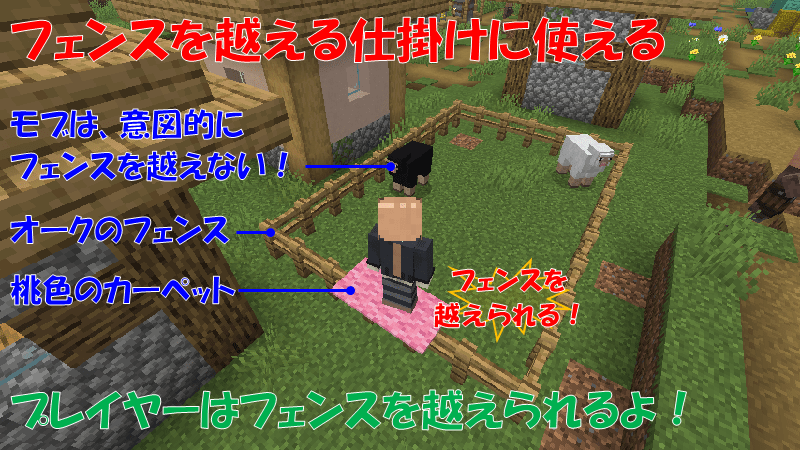 カーペットでフェンスを越える