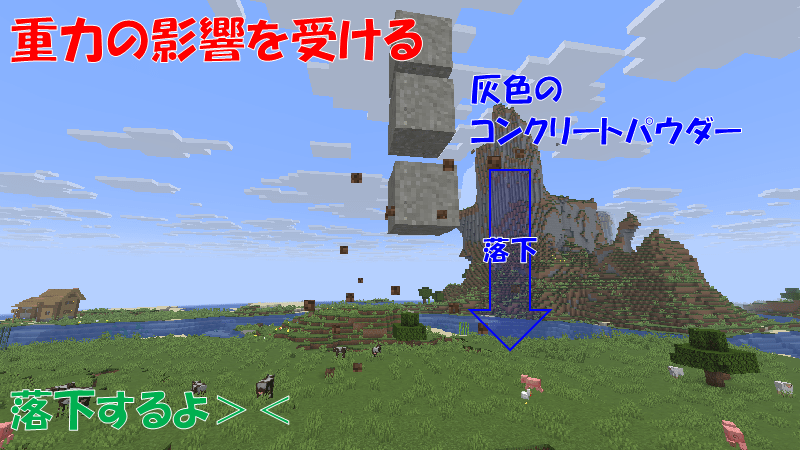 コンクリートパウダーは重力の影響を受ける
