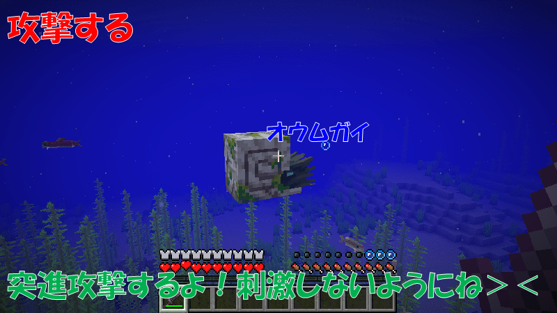 ゾンビオウムガイは攻撃する