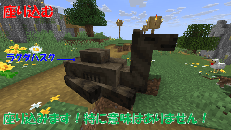 ラクダハスクは座る